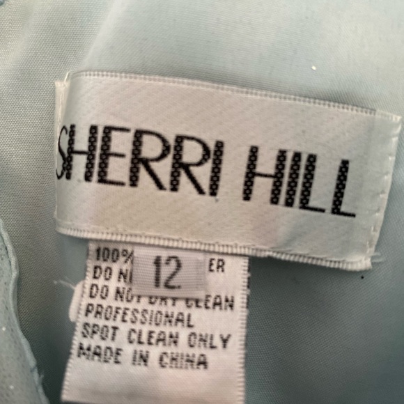 Sherri Hill Light Blue Tiered Gown with Silver Accents - Picture 2 of 6